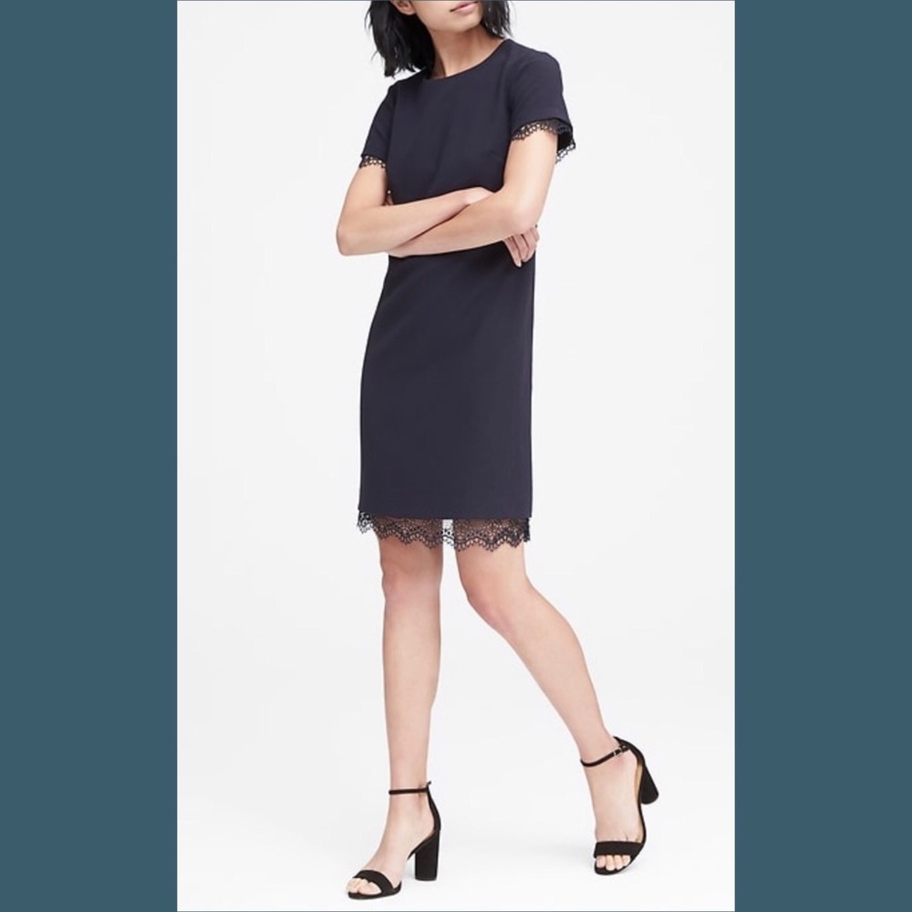 Banana Republic Lace Trim Shift Dress